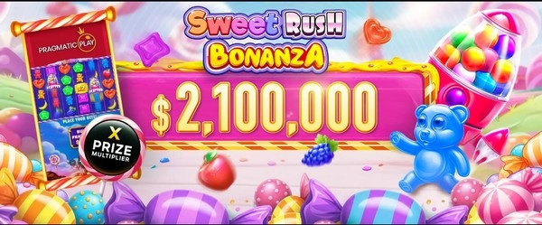 Take the lead in the Sweet Rush Bonanza Daily Tournament and win $2.1 million