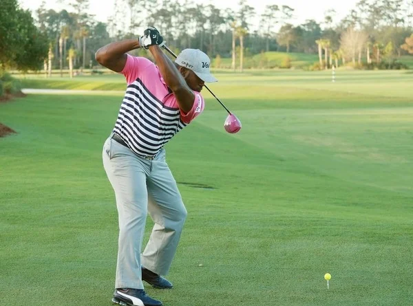 What makes golf long drive outcomes unreliable?